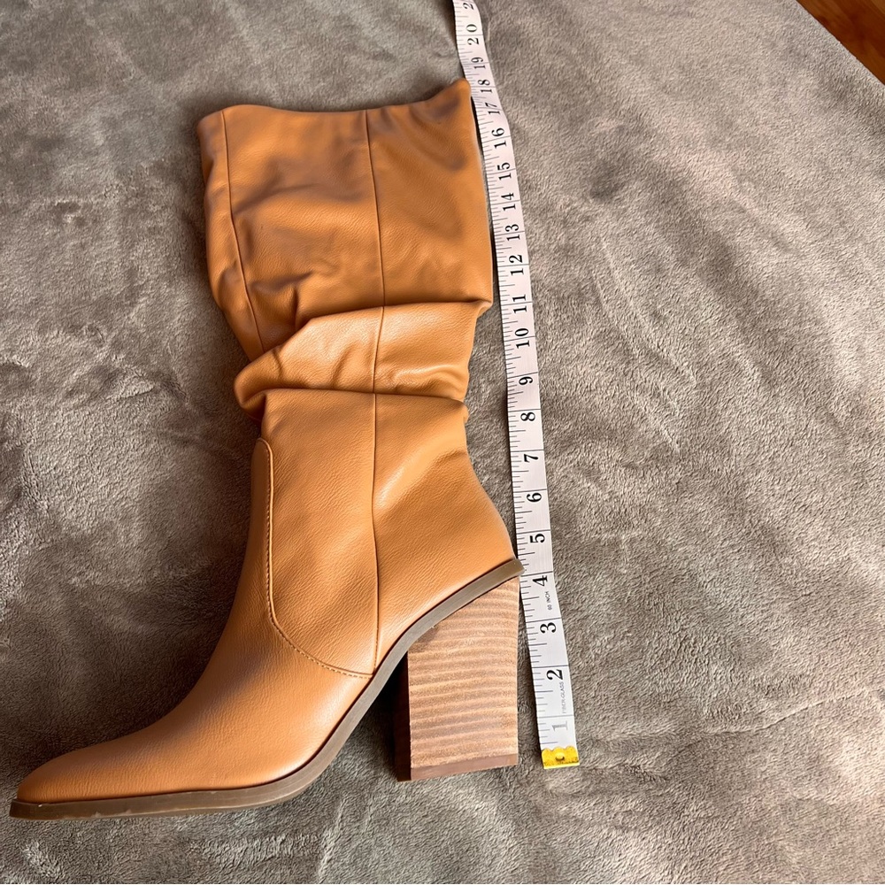 Sz 10 | NWOT Dolce Vita 'Numbra' Light Brown Slouchy Tall Knee High Heel Boots - Picture 15 of 17